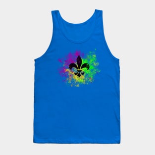 Abstract Mardi Gras Fleur de lis Tank Top